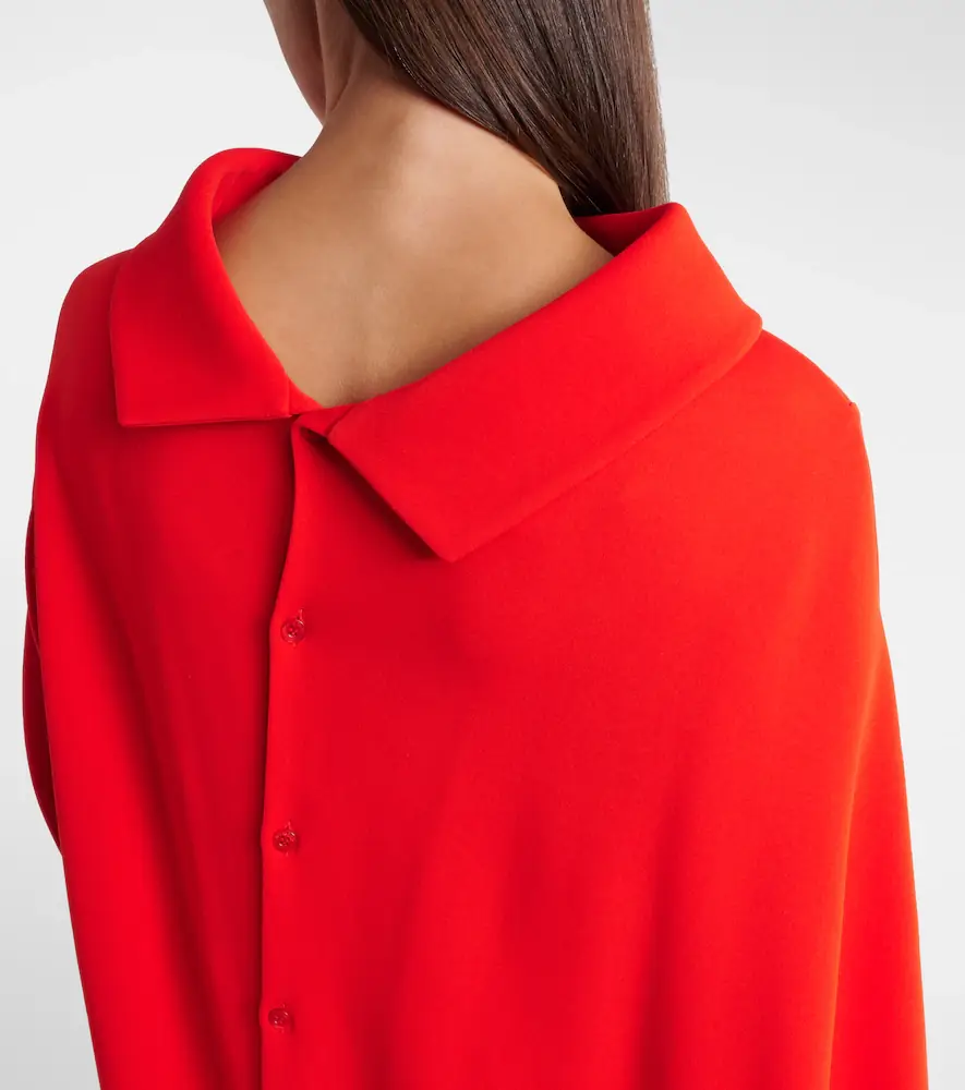 Balenciaga Caped silk and wool crêpe maxi dress | Thumbnail 3