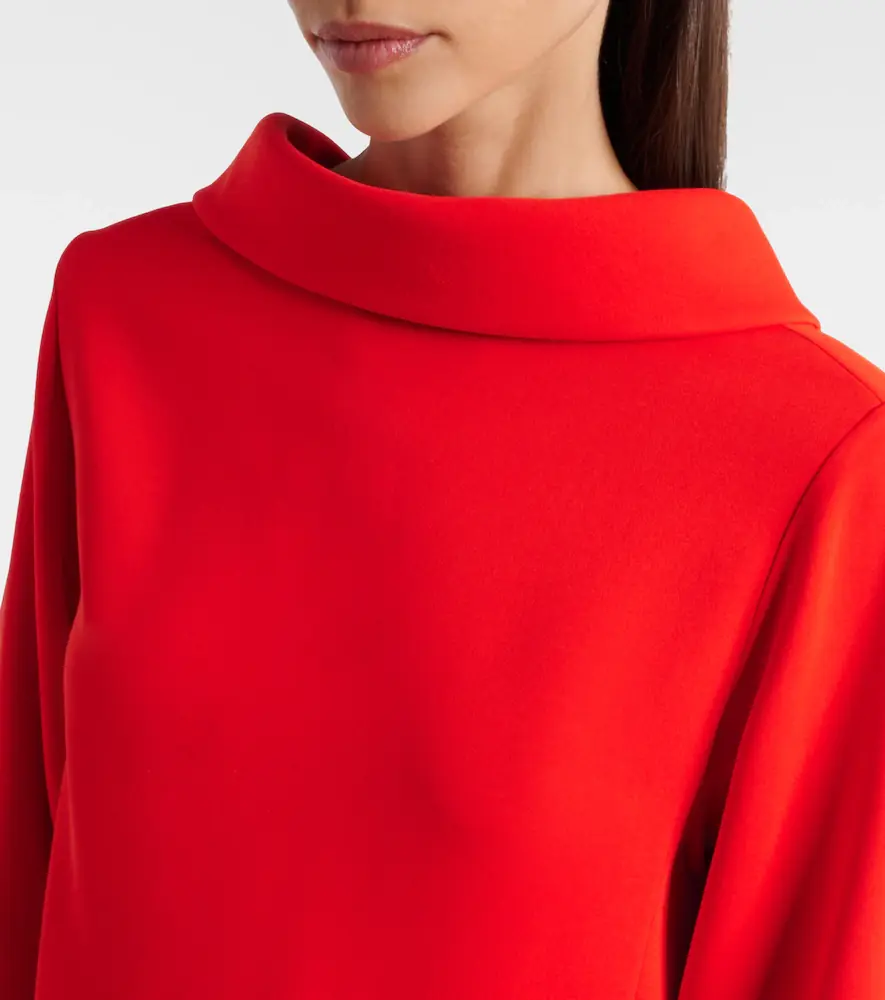 Balenciaga Caped silk and wool crêpe maxi dress | Thumbnail 6
