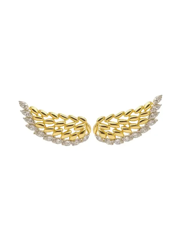 0.56ct Diamond 18K Gold Gold Wing Climber Earrings 0.56ct Diamond 18K Gold Gold Wing Climber Earrings