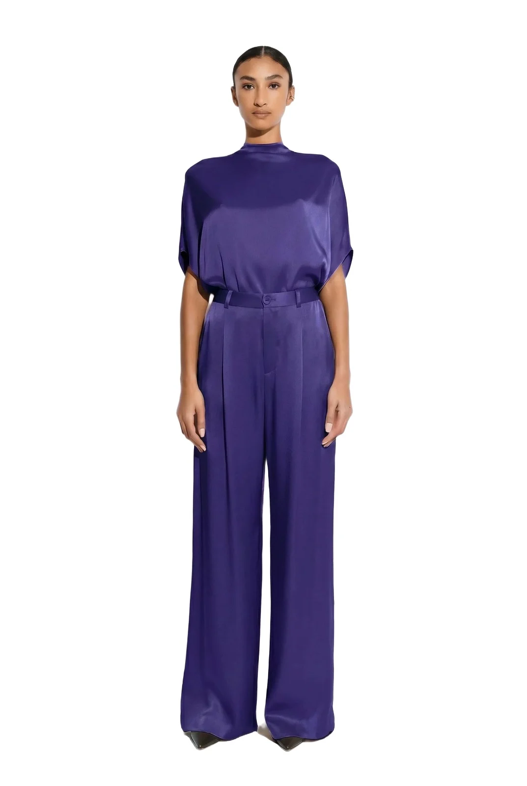Satin Relaxed Pleated Pant Satin Relaxed Pleated Pant