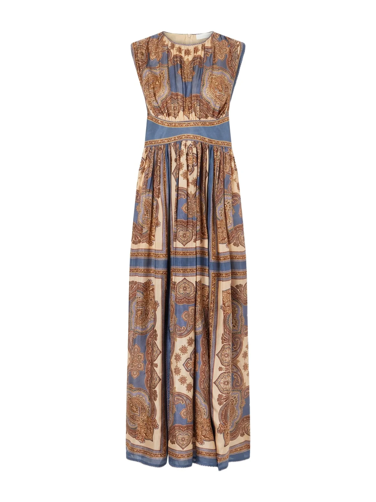 Mahon Gathered Printed Silk Maxi Dress