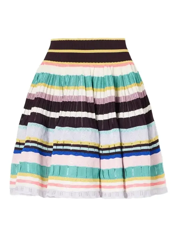 Striped Knitted Crinoline Mini Skirt Striped Knitted Crinoline Mini Skirt