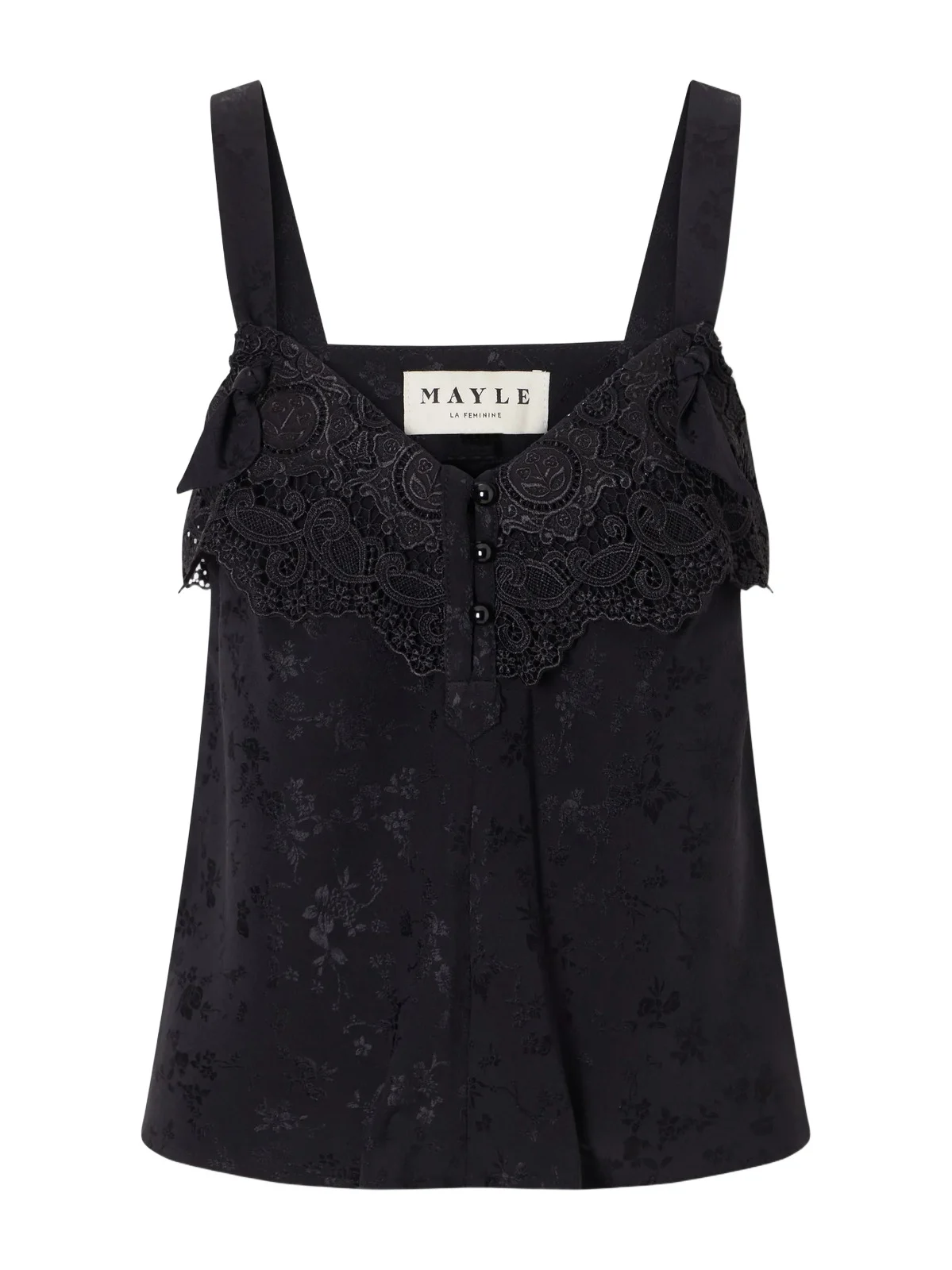 Cabane Floral-jacquard Silk Top