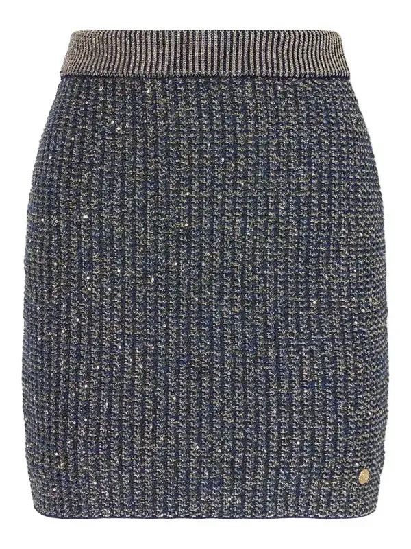 Embroidered Metallic Tweed Mini Skirt Embroidered Metallic Tweed Mini Skirt