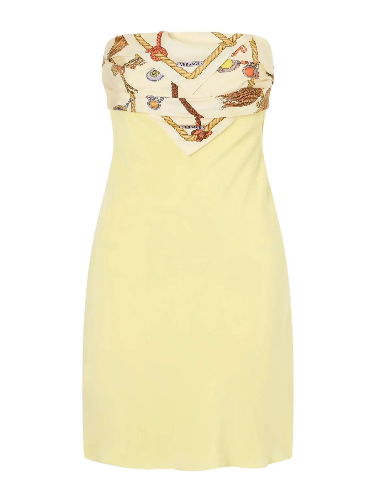 Strapless Printed Twill-trimmed Silk-crepe Mini Dress Strapless Printed Twill-trimmed Silk-crepe Mini Dress