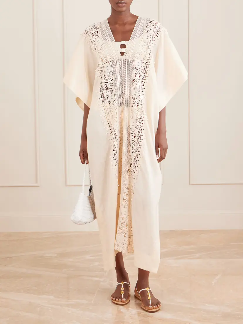 Miguelina Brea Floral-embroidered Linen Coverup | Thumbnail 2
