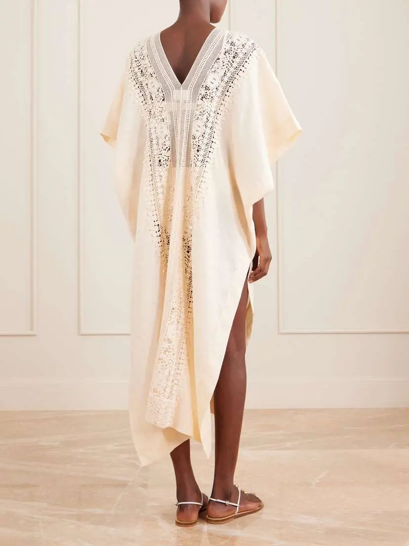 Miguelina Brea Floral-embroidered Linen Coverup | Thumbnail 3
