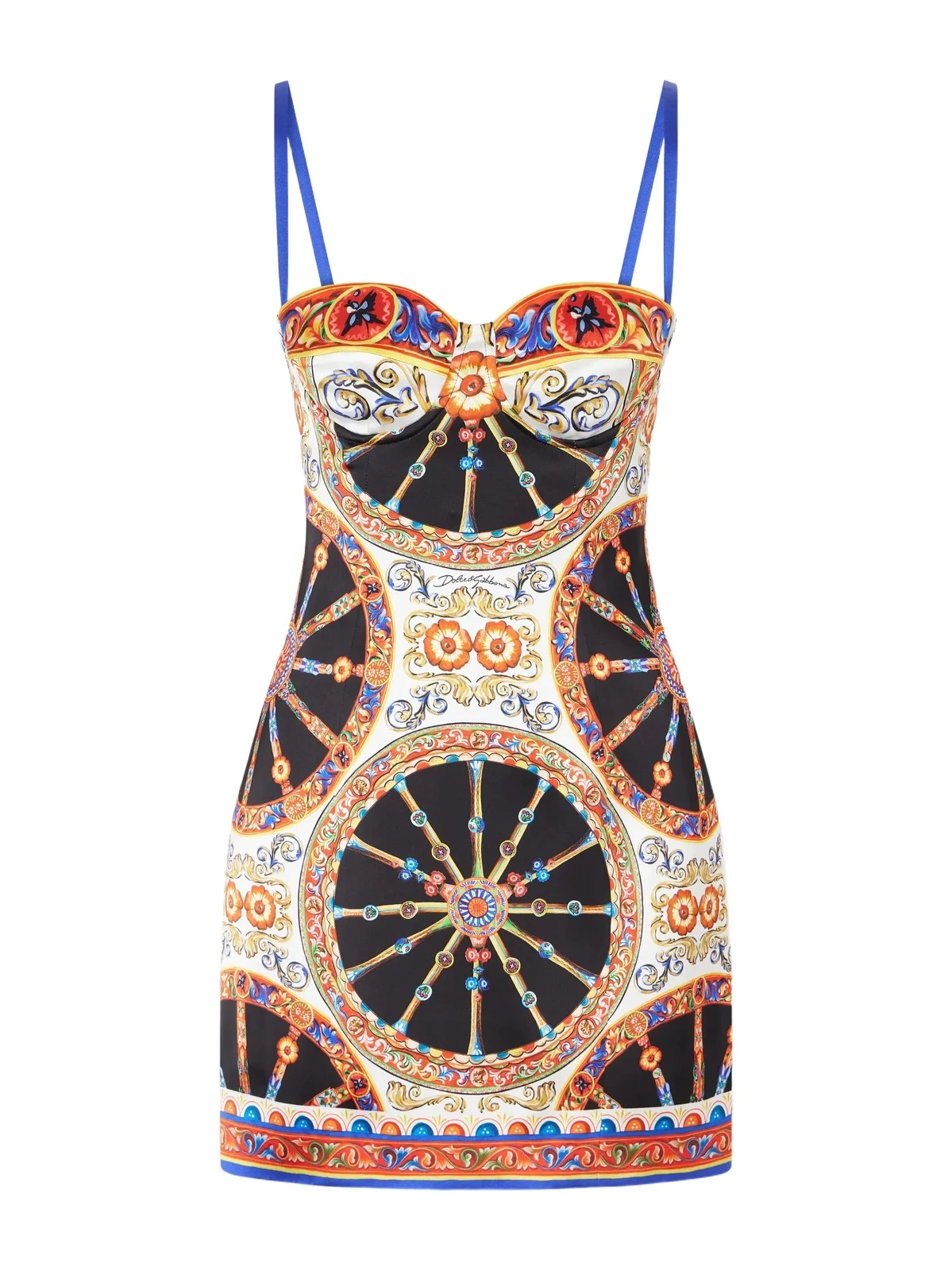 Caretto-print Satin Mini Dress
