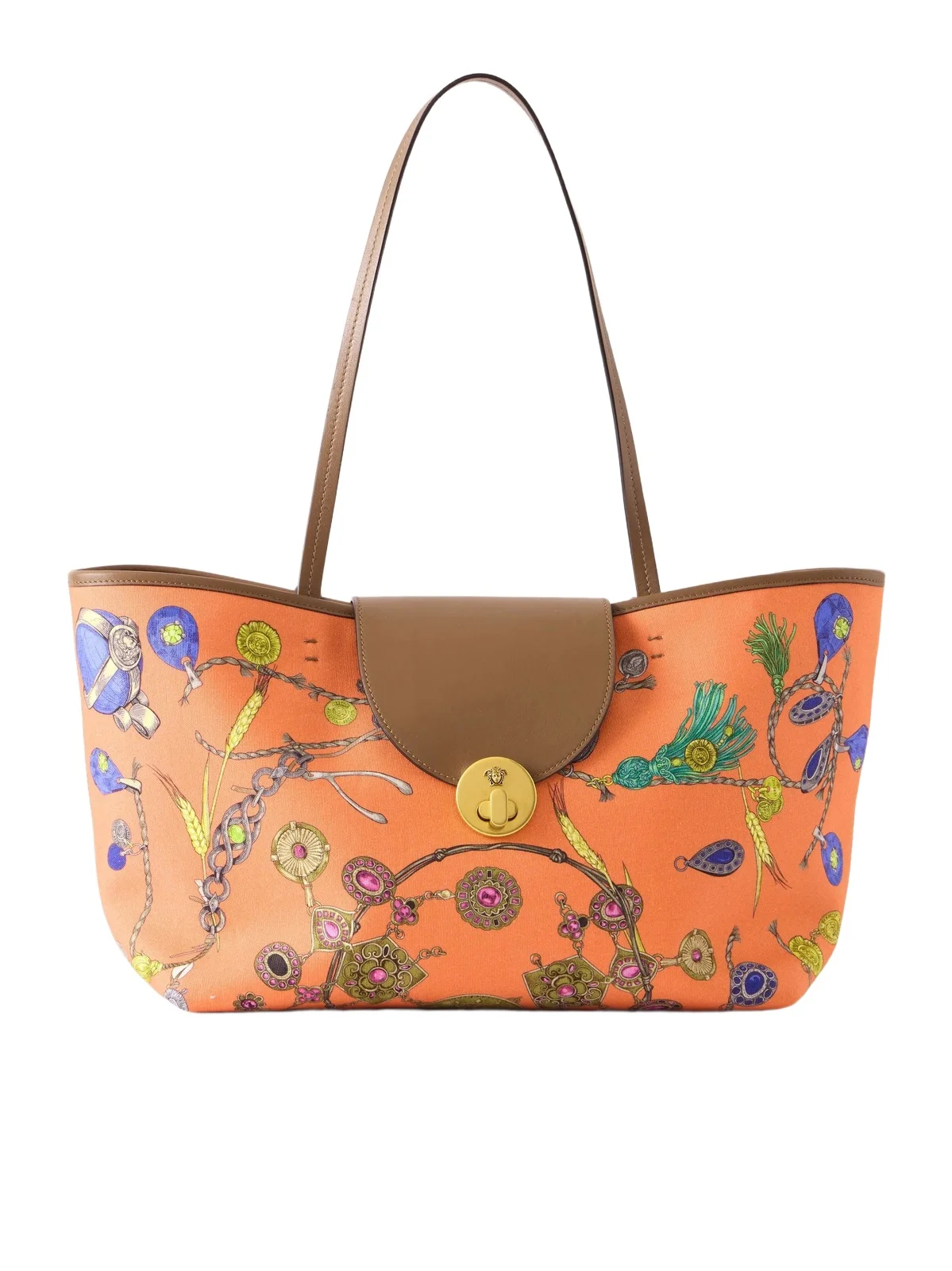 Vivian Printed Leather-trimmed Canvas Tote Vivian Printed Leather-trimmed Canvas Tote