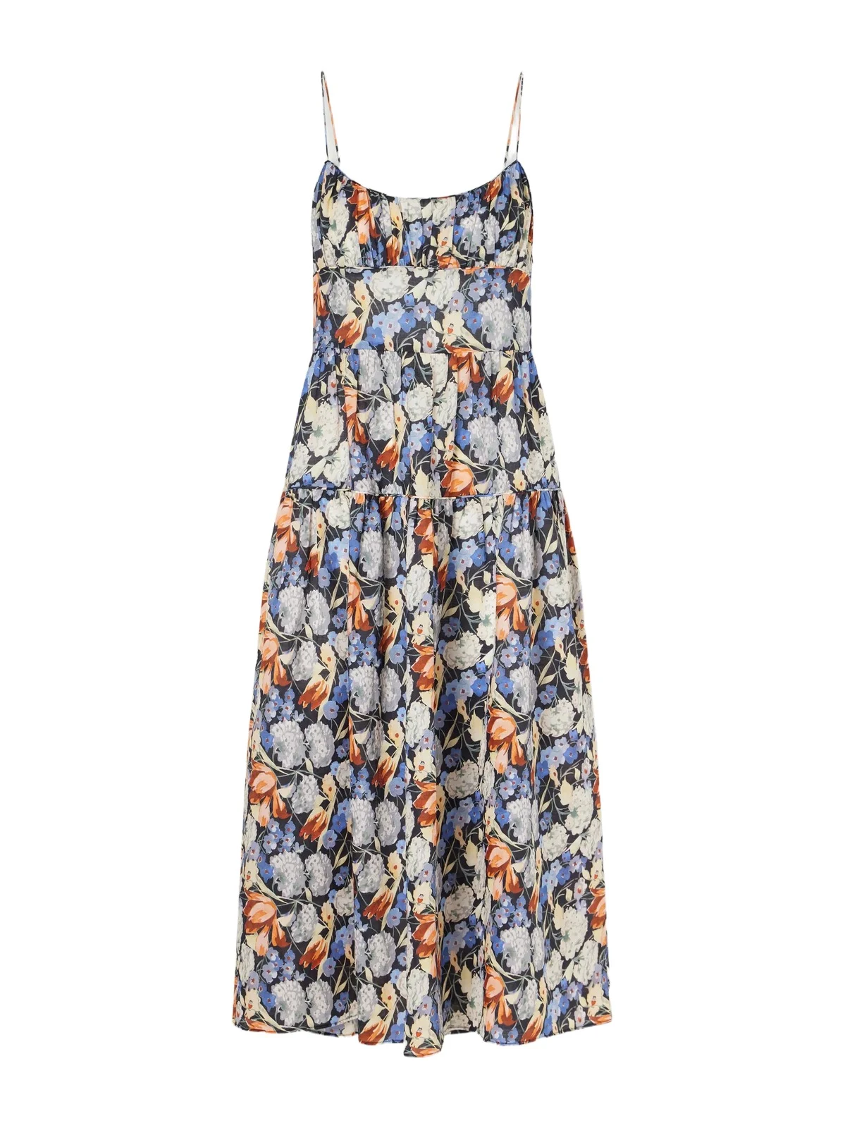 Benoit Tiered Gathered Floral-print Ramie Midi Dress Benoit Tiered Gathered Floral-print Ramie Midi Dress