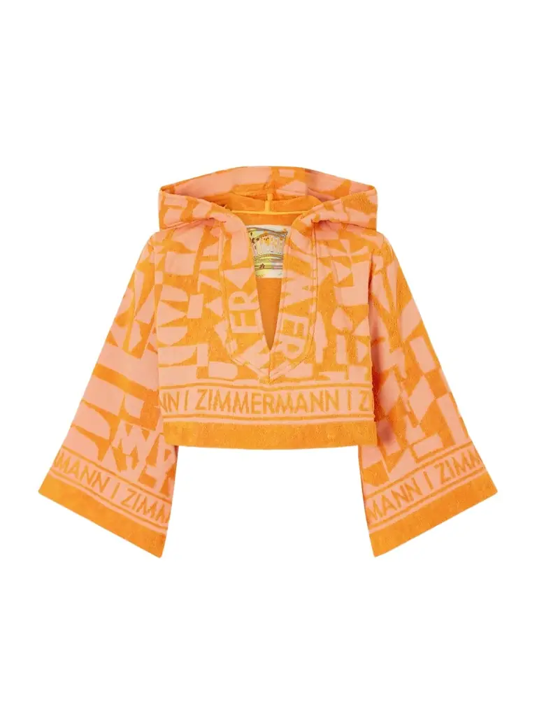 Zimmermann Solstice Hooded Cropped Jacquard-knit Cotton-terry Top | Image 1 Zimmermann Solstice Hooded Cropped Jacquard-knit Cotton-terry Top | Image 1