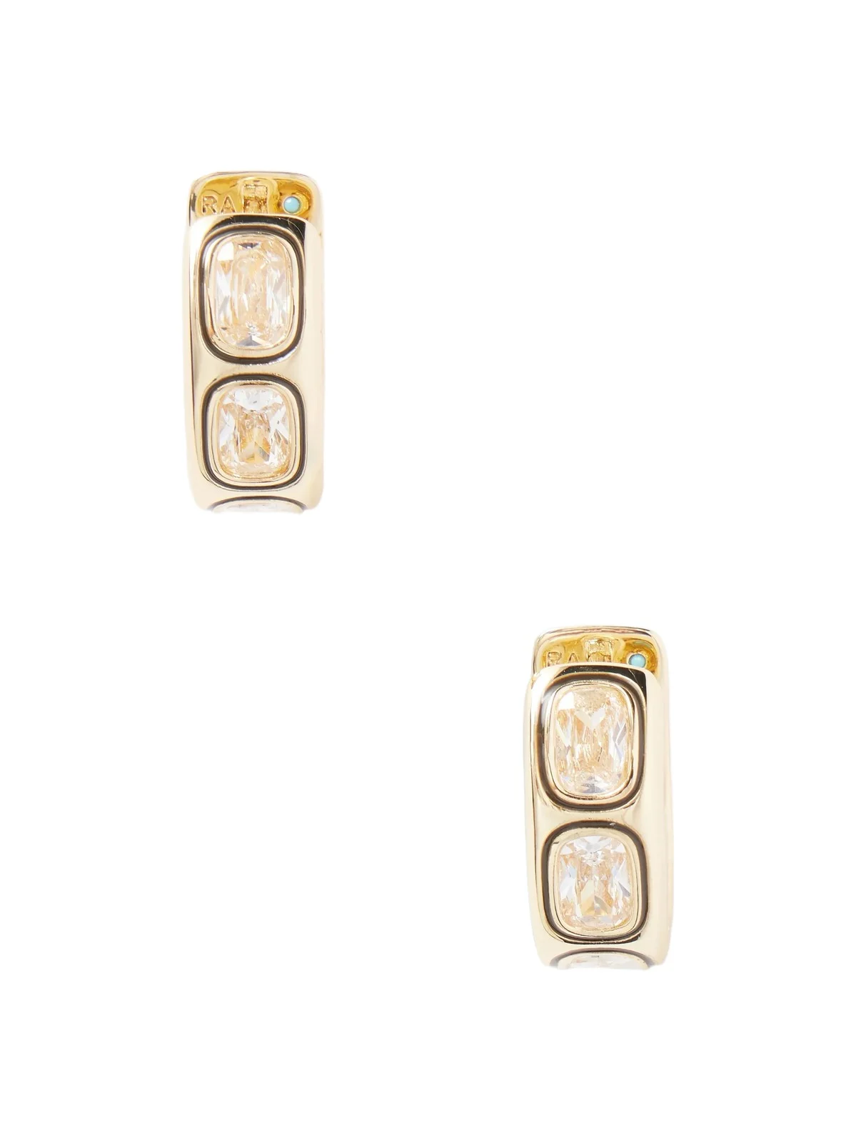 The Cubic Hinged Chubby Gold-tone Cubic Zirconia Hoop Earrings The Cubic Hinged Chubby Gold-tone Cubic Zirconia Hoop Earrings