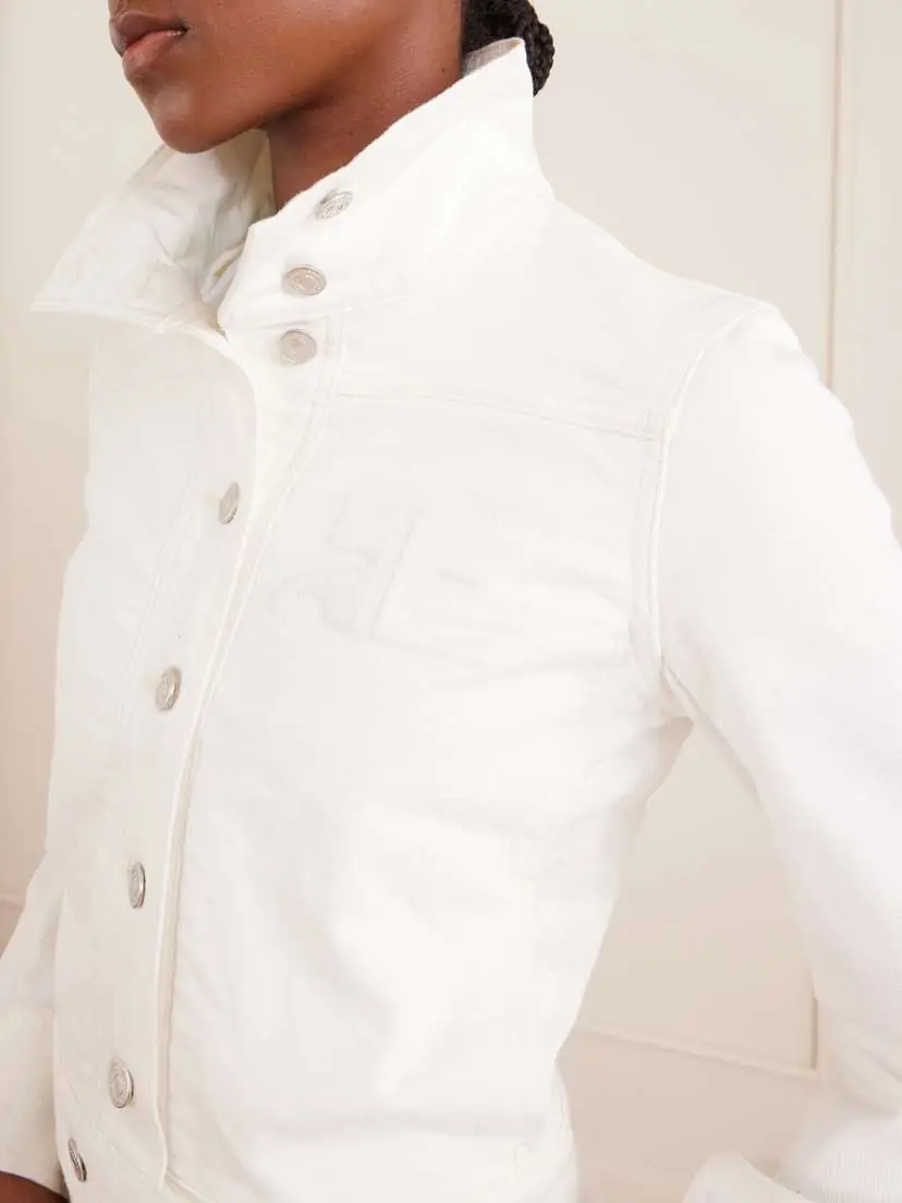 Courrèges Reedition Cropped Logo-embroidered Denim Jacket | Thumbnail 5