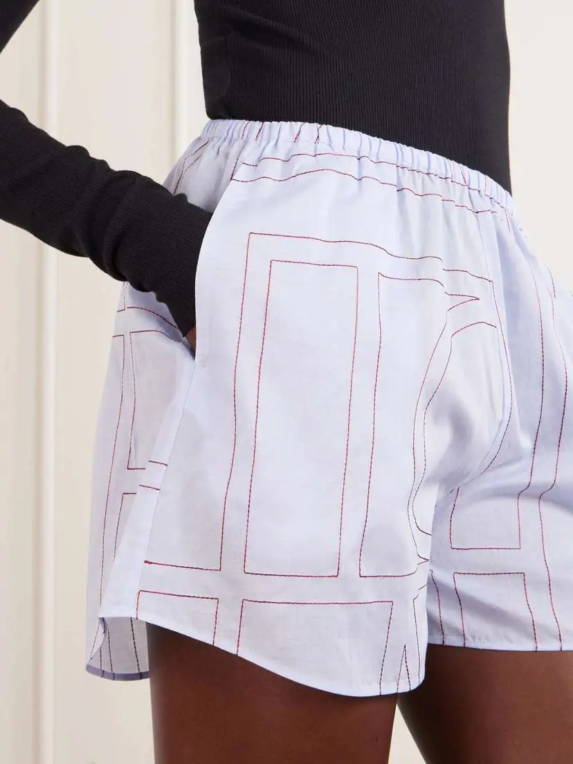 TOTEME Monogram Cotton-blend Shorts | Thumbnail 4 TOTEME Monogram Cotton-blend Shorts | Thumbnail 4