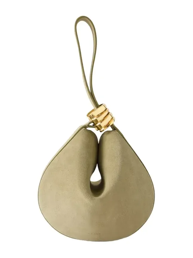 The Zambia Stacked Ring Suede Top-handle Bag
