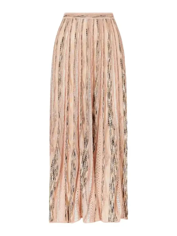 Ulla Johnson Clio Striped Pointelle-knit Midi Skirt