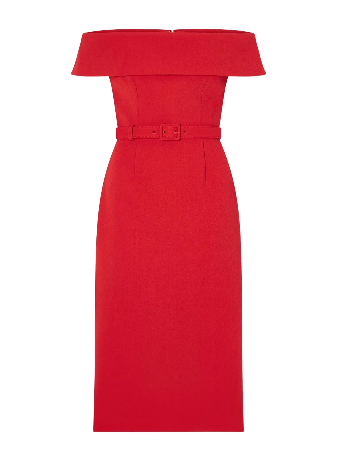 Precious Off-the-shoulder Belted Crepe Midi Dress Precious Off-the-shoulder Belted Crepe Midi Dress