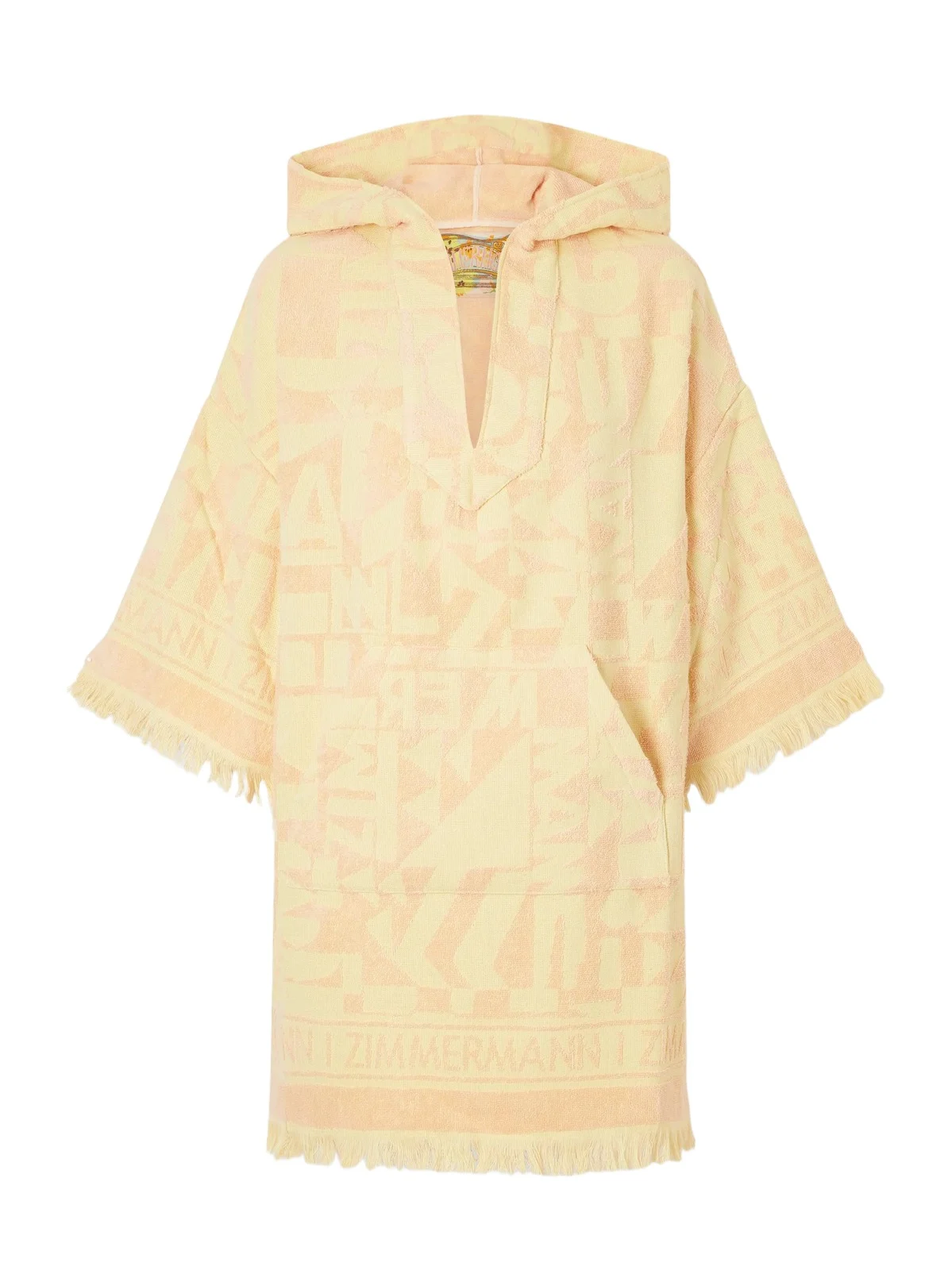 Zimmermann Solstice Hooded Fringed Jacquard-knit Cotton-terry Coverup