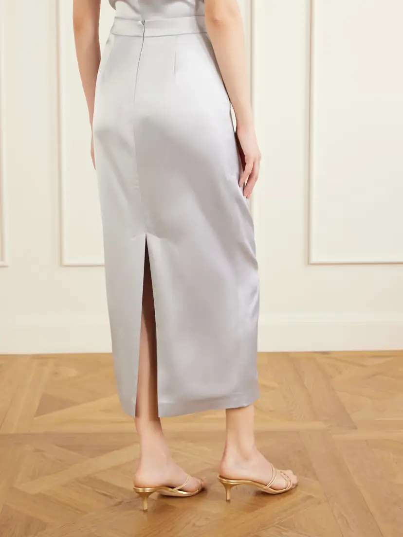 VIOLANTE NESSI Shea Satin Midi Skirt | Thumbnail 4 VIOLANTE NESSI Shea Satin Midi Skirt | Thumbnail 4
