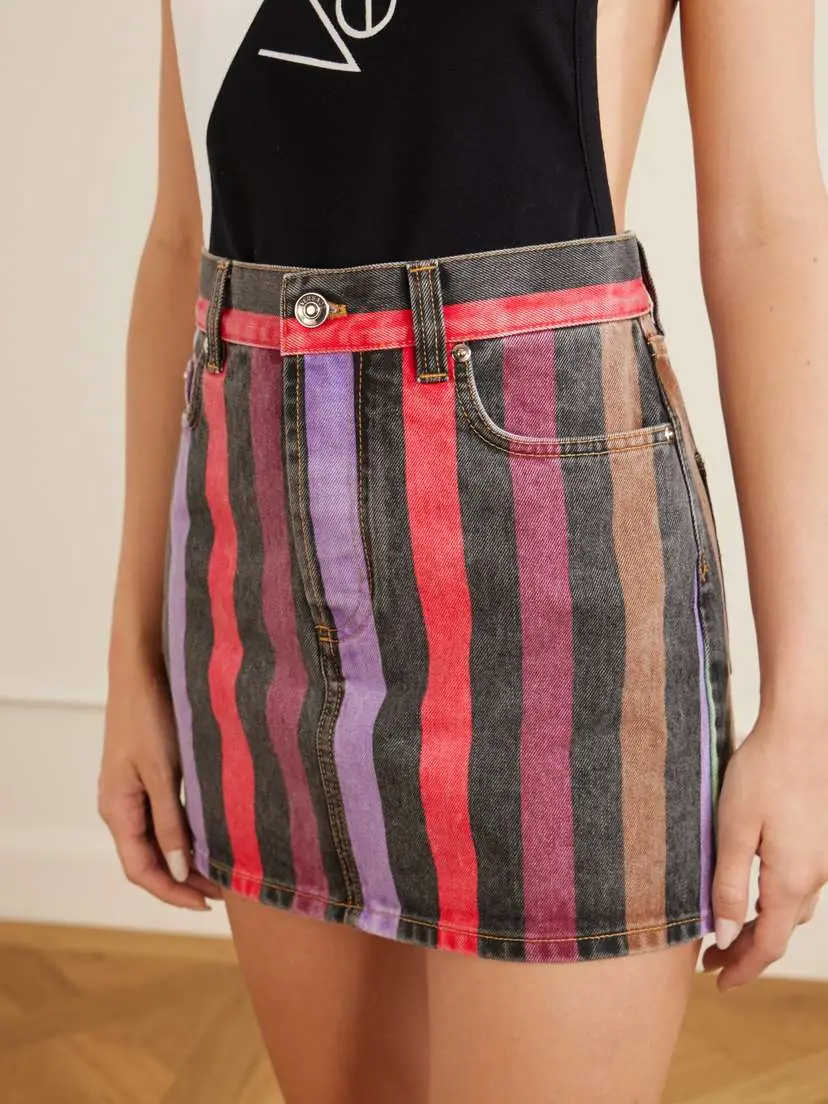 Versace Striped Denim Mini Skirt | Thumbnail 5