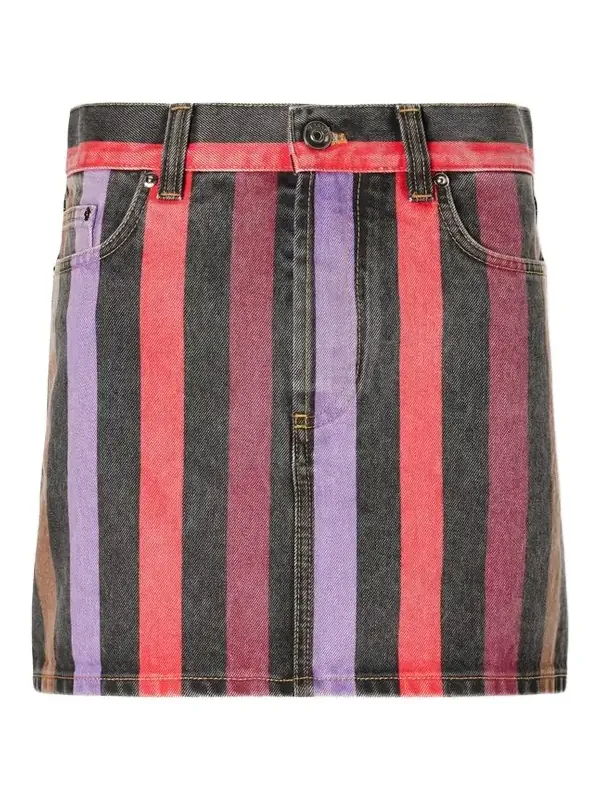 Striped Denim Mini Skirt Striped Denim Mini Skirt
