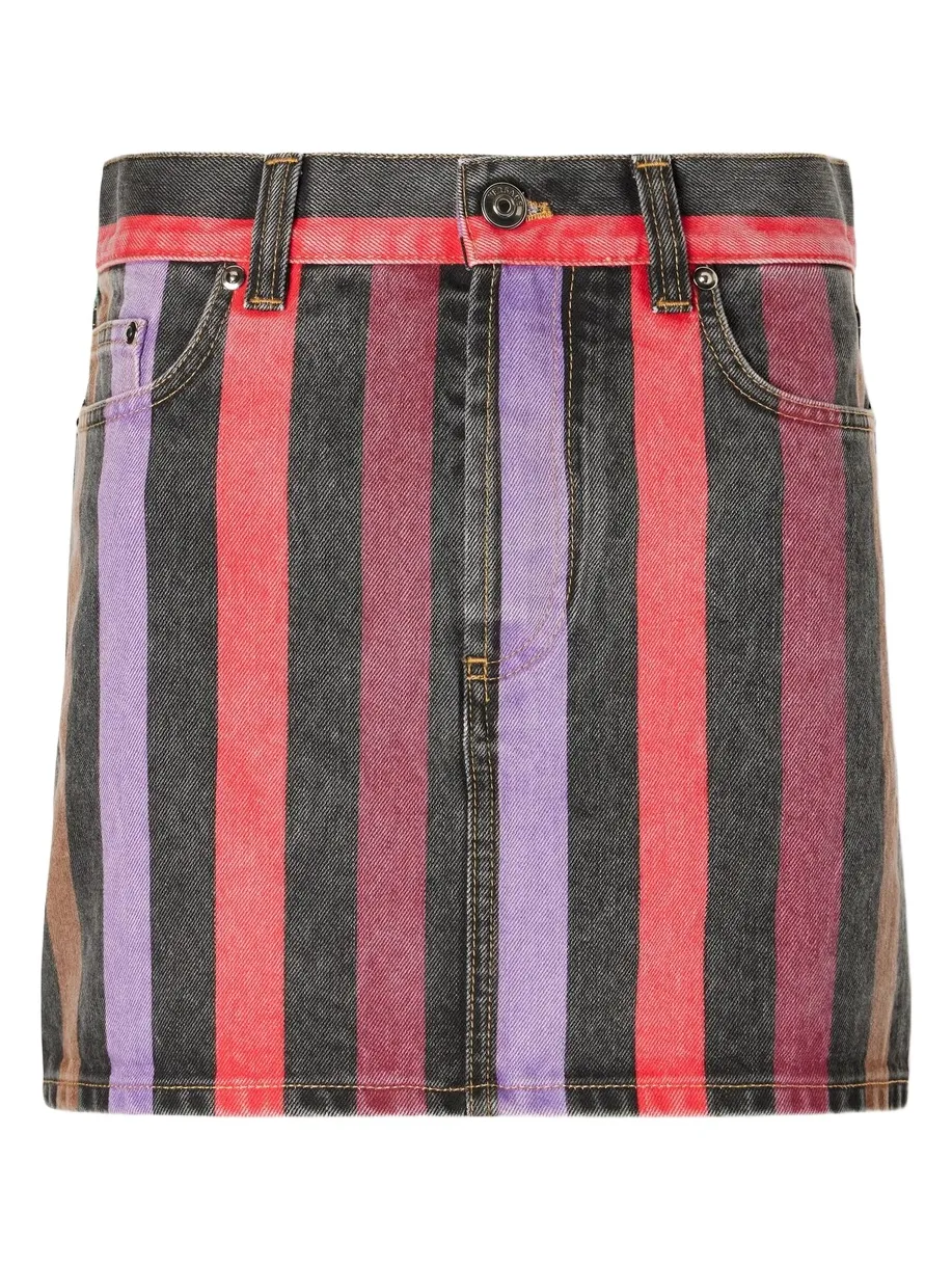 Striped Denim Mini Skirt Striped Denim Mini Skirt