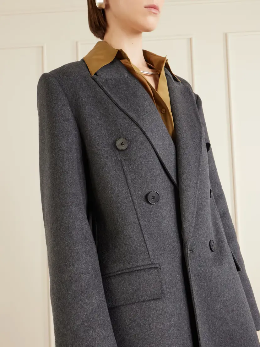 Victoria Beckham Double-breasted Wool-blend Long Coat | Thumbnail 4 Victoria Beckham Double-breasted Wool-blend Long Coat | Thumbnail 4