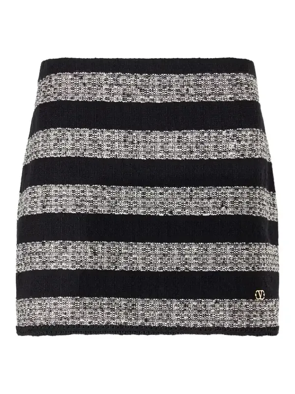 Striped Tweed Mini Skirt