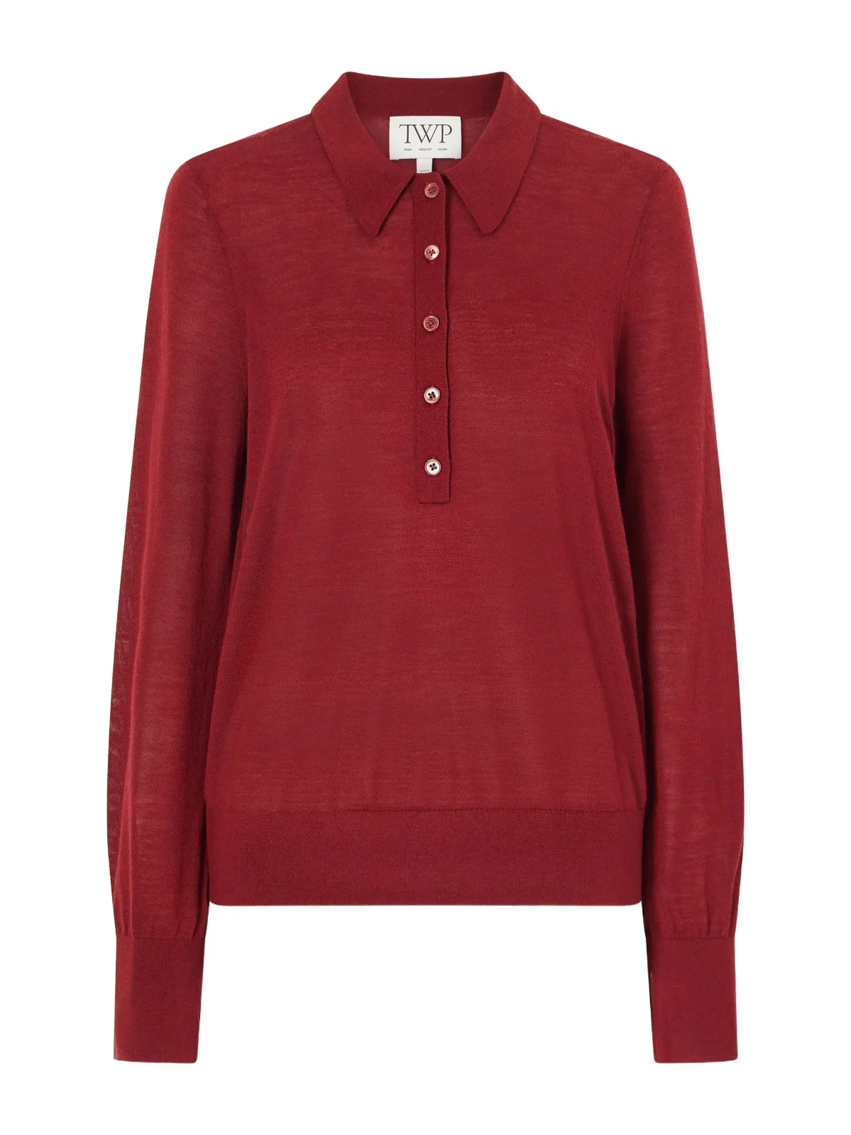 TWP Uma Henley Cashmere Polo Sweater