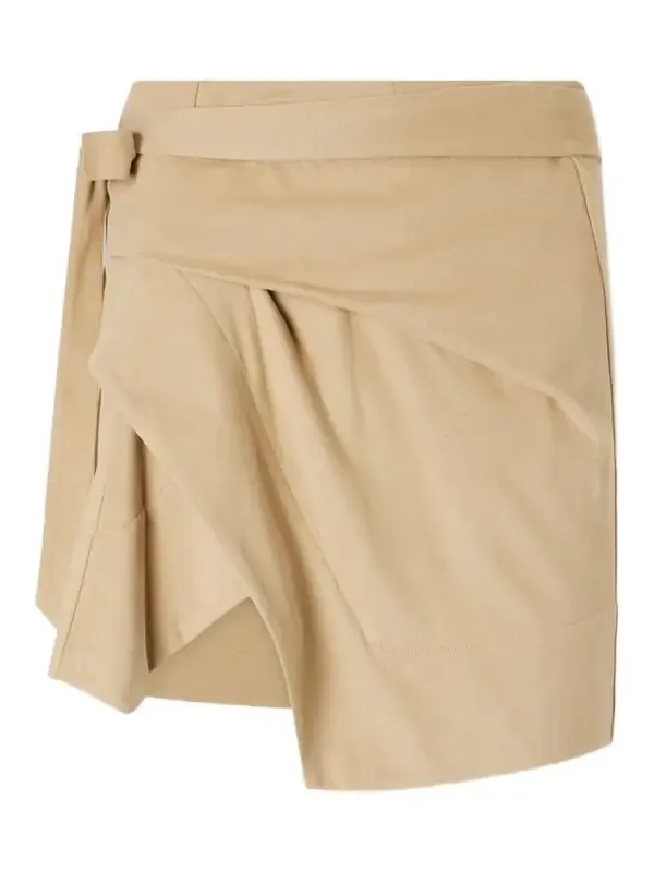 Berenice Asymmetric Draped Cotton-jersey Mini Wrap Skirt Berenice Asymmetric Draped Cotton-jersey Mini Wrap Skirt