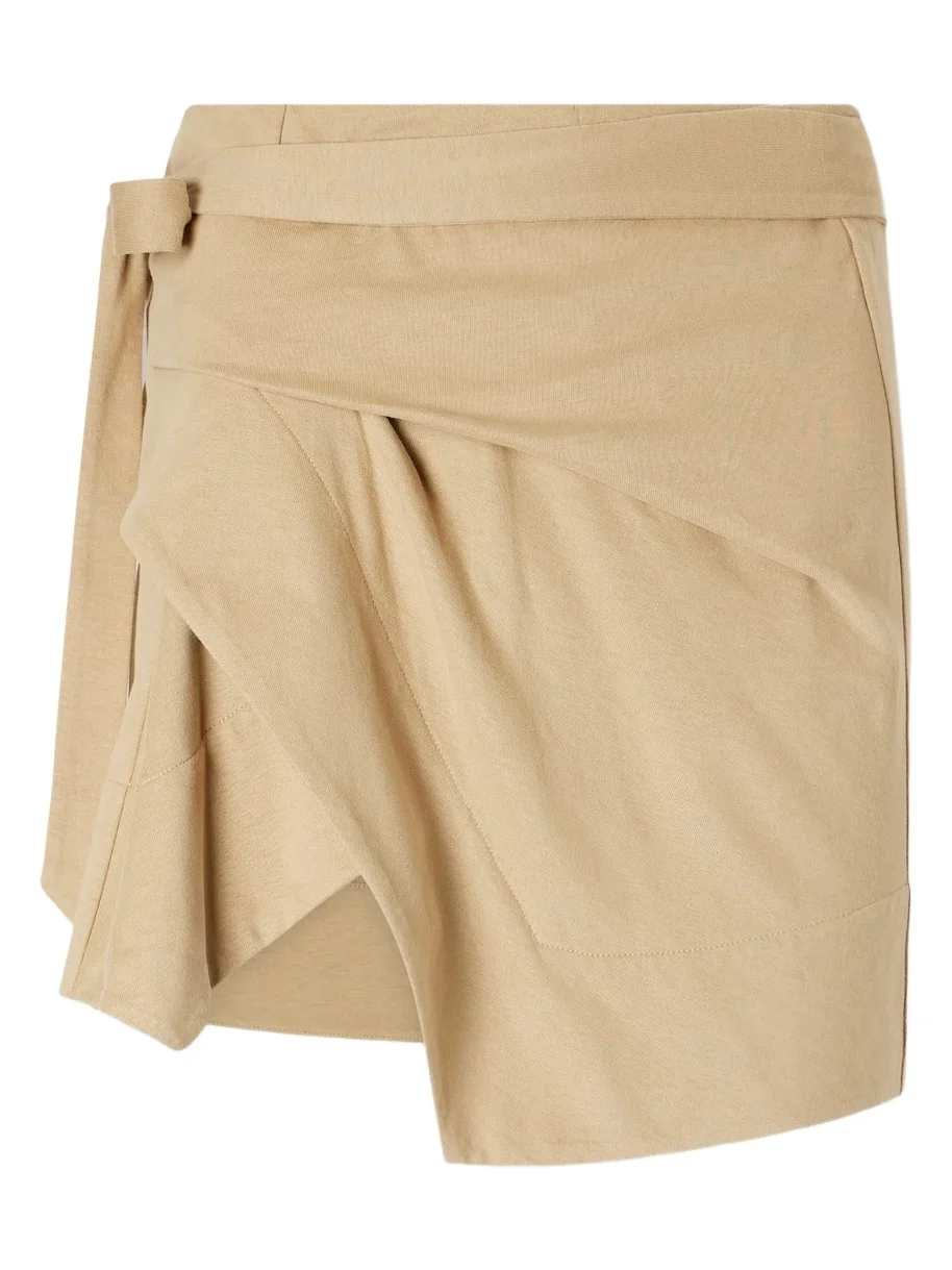 Berenice Asymmetric Draped Cotton-jersey Mini Wrap Skirt Berenice Asymmetric Draped Cotton-jersey Mini Wrap Skirt