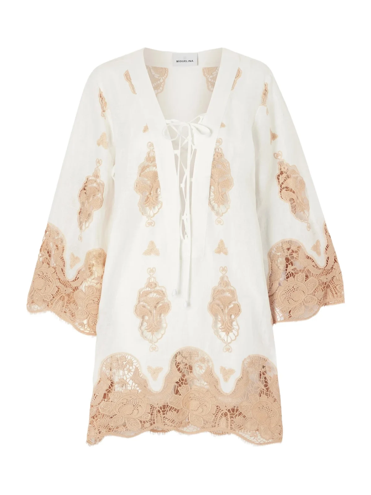 Miguelina Sonnet Broderie Anglaise Linen Coverup