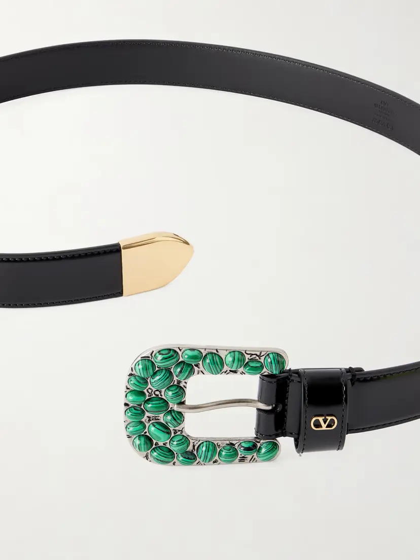 Valentino Garavani Vlogo Embellished Leather Belt | Thumbnail 3