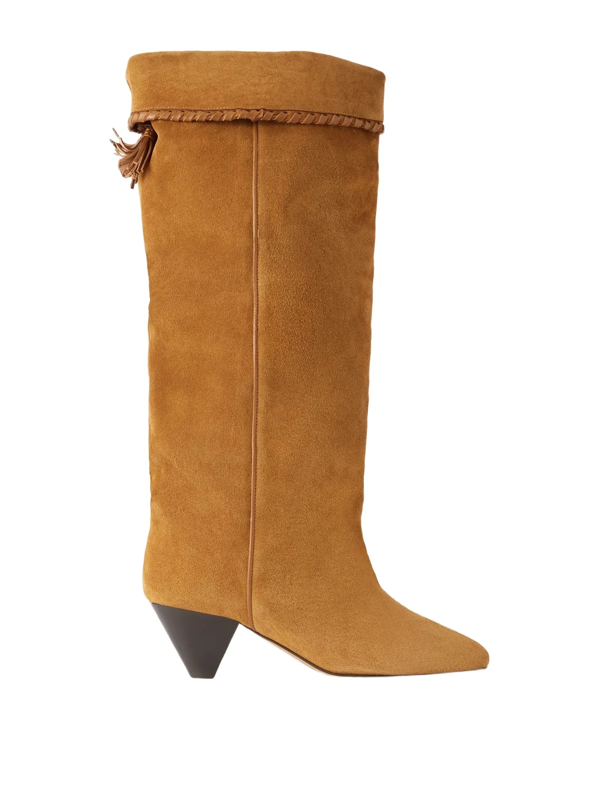 Isabel Marant Elita Tasseled Leather-trimmed Suede Knee Boots