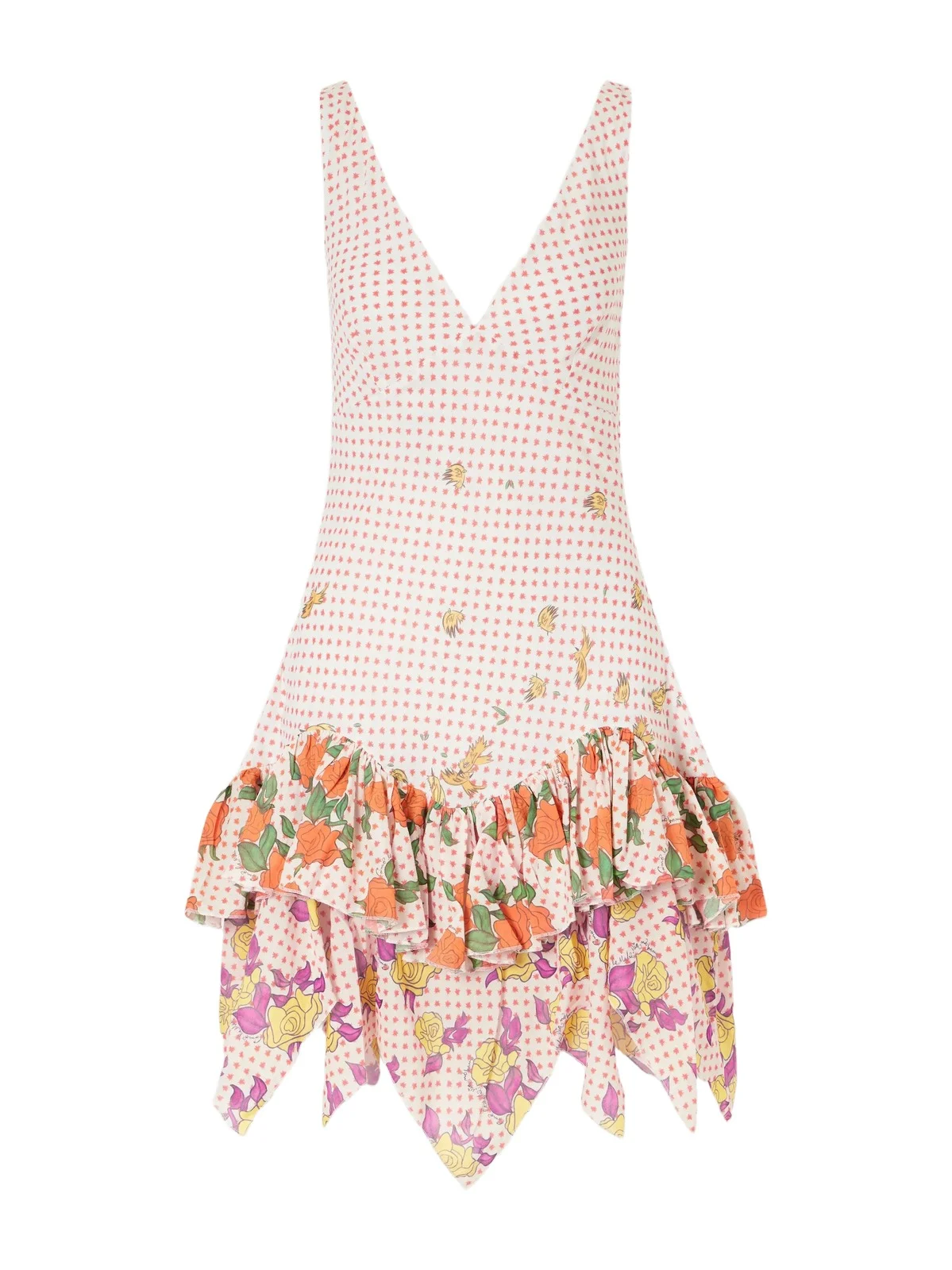 Pajaritos Y Rosas Ruffled Cotton Mini Dress