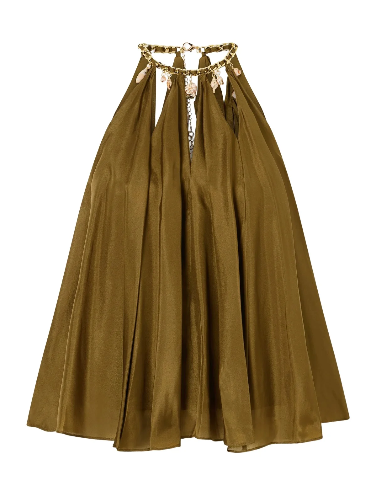 Zimmermann Mahon Embellished Gathered Silk-satin Blouse