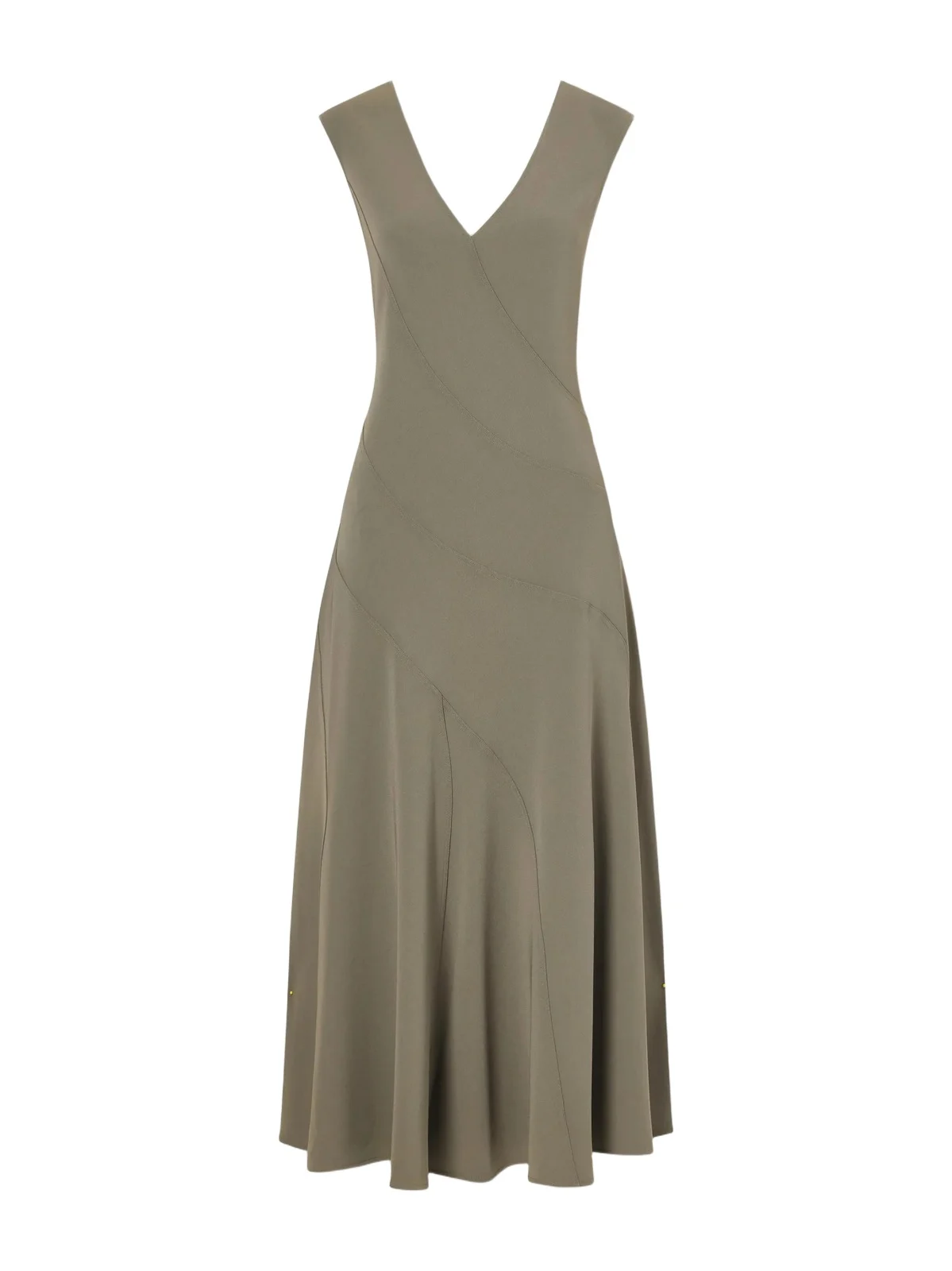 Romana Pleated Crepe Midi Dress