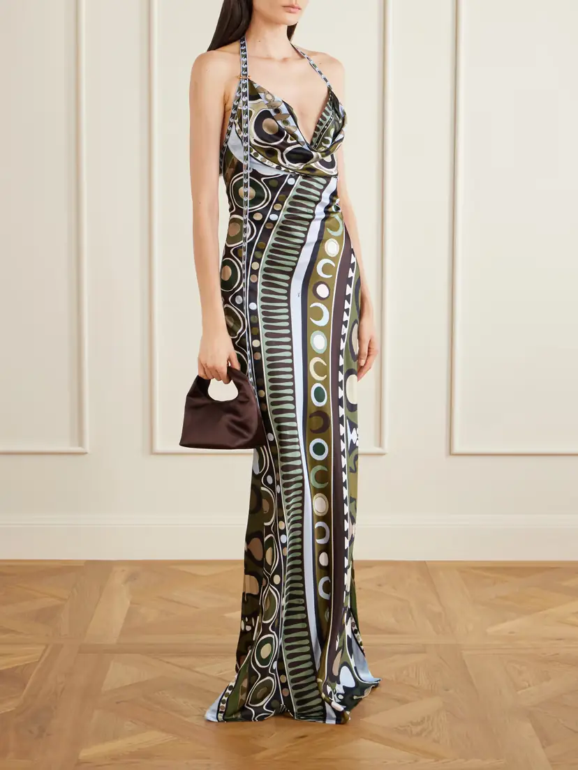 PUCCI Printed Satin Maxi Dress | Thumbnail 2 PUCCI Printed Satin Maxi Dress | Thumbnail 2