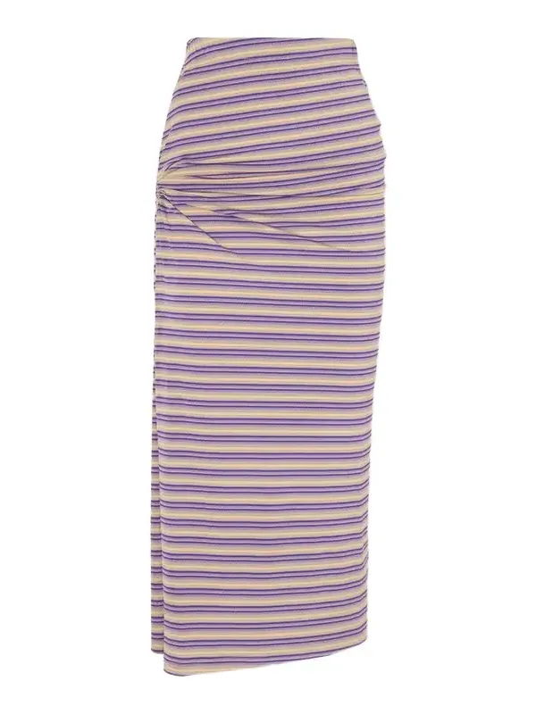 Gathered Striped Jersey Maxi Skirt Gathered Striped Jersey Maxi Skirt