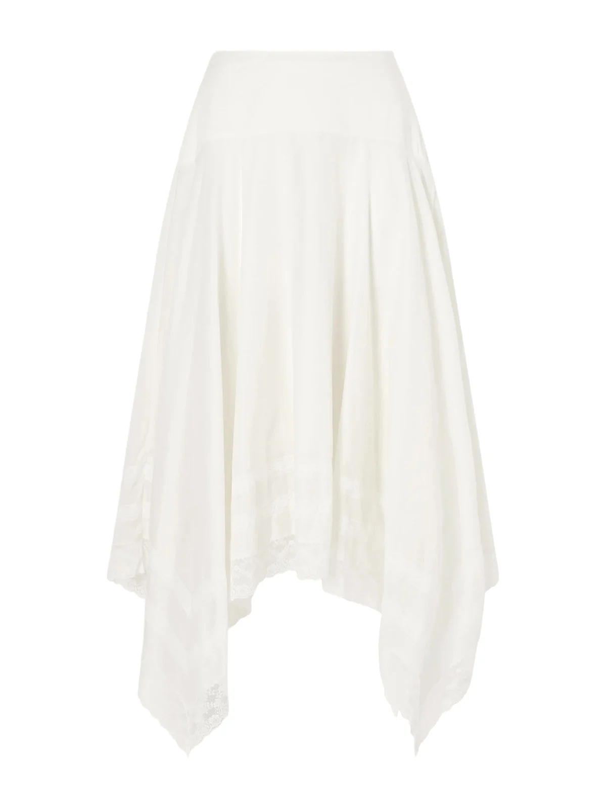 Ainsley Asymmetric Lace-trimmed Cotton-voile Maxi Skirt Ainsley Asymmetric Lace-trimmed Cotton-voile Maxi Skirt