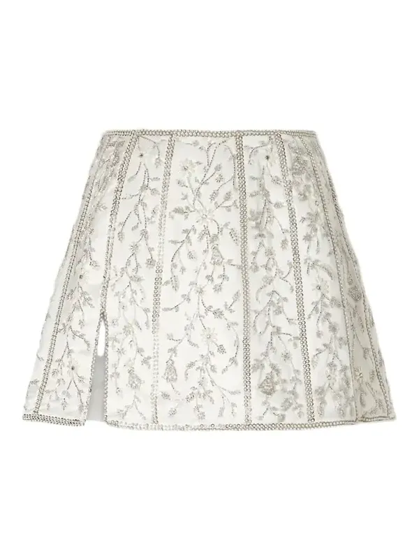 Brigitte Crystal-embellished Satin Mini Skirt Brigitte Crystal-embellished Satin Mini Skirt
