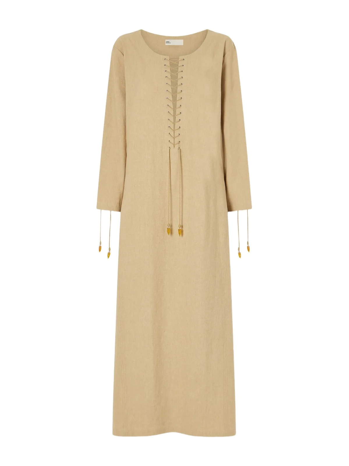 Lace-up Linen-blend Kaftan Lace-up Linen-blend Kaftan