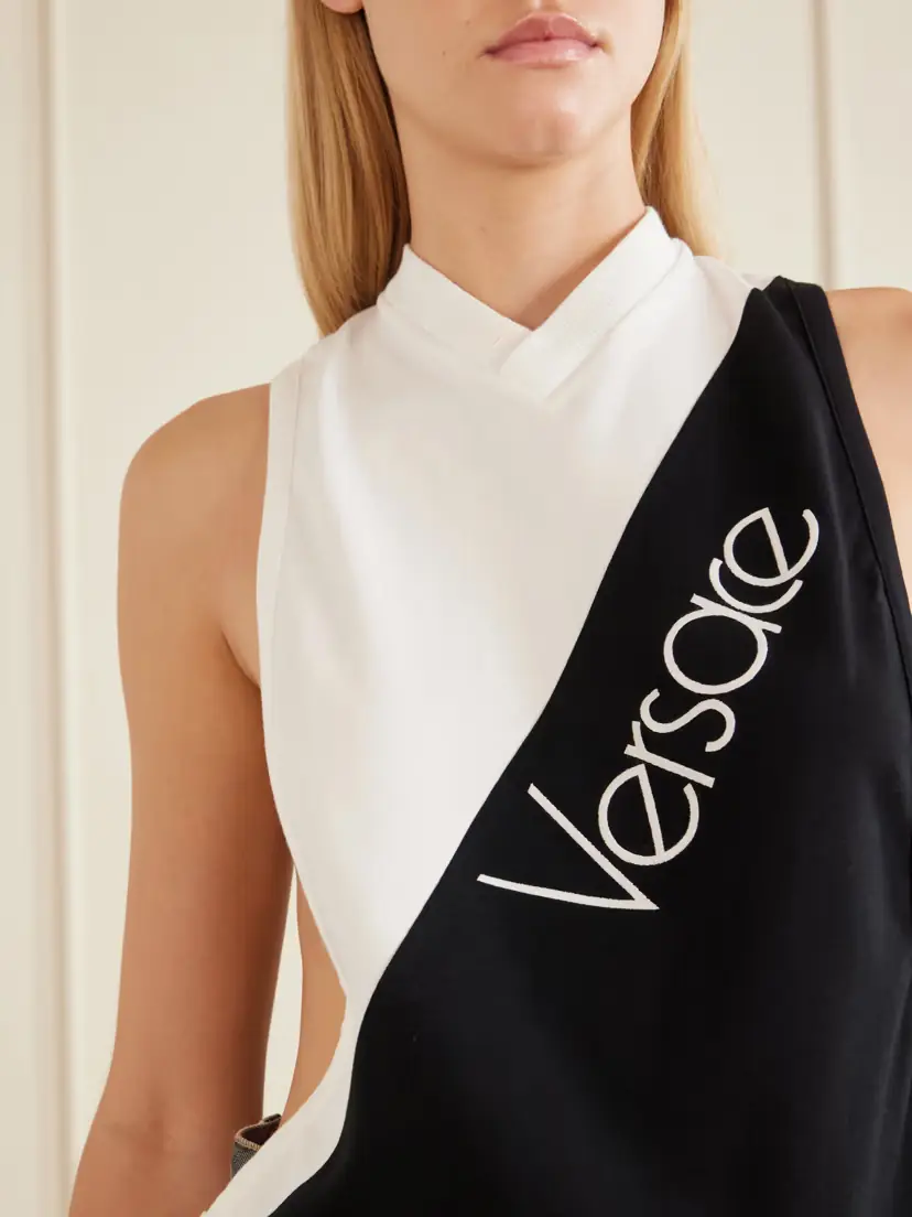Versace Logo-intarsia Stretch Cotton-jersey Tank | Thumbnail 5