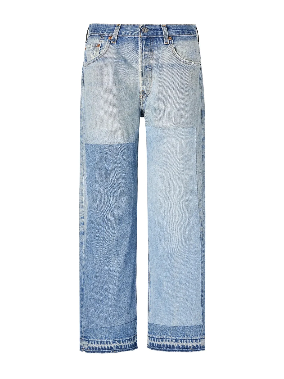B SIDES Vintage Patchwork No.2 Low-rise Straight-leg Jeans