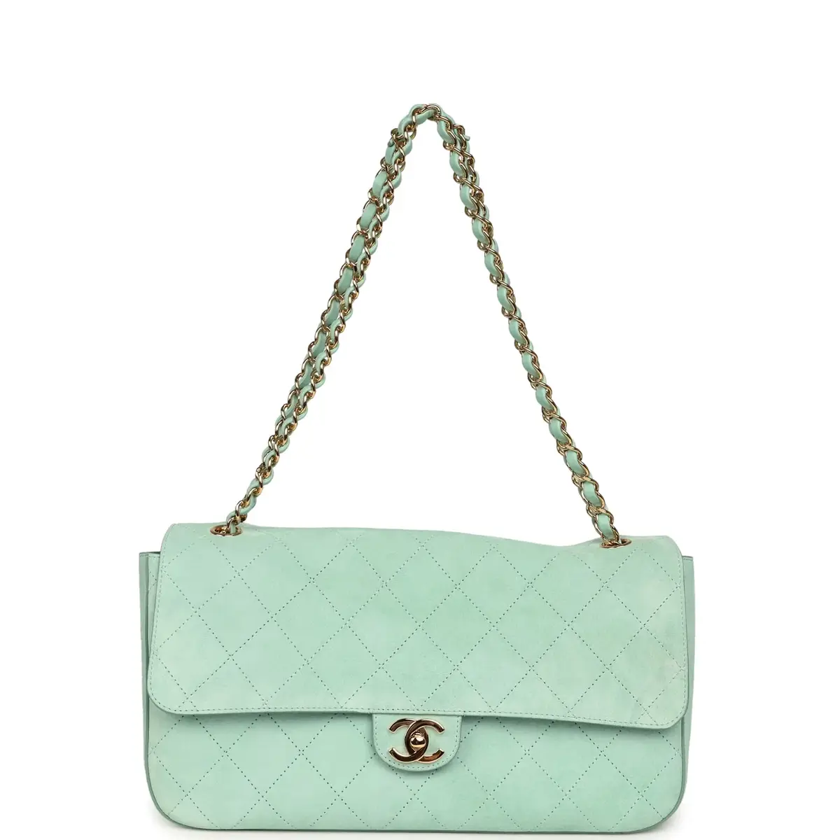 Chanel Chanel Maxi "Souplissimo" Small Flap Bag Green Beige Suede Gold Hardware | Thumbnail 7 Chanel Chanel Maxi "Souplissimo" Small Flap Bag Green Beige Suede Gold Hardware | Thumbnail 7