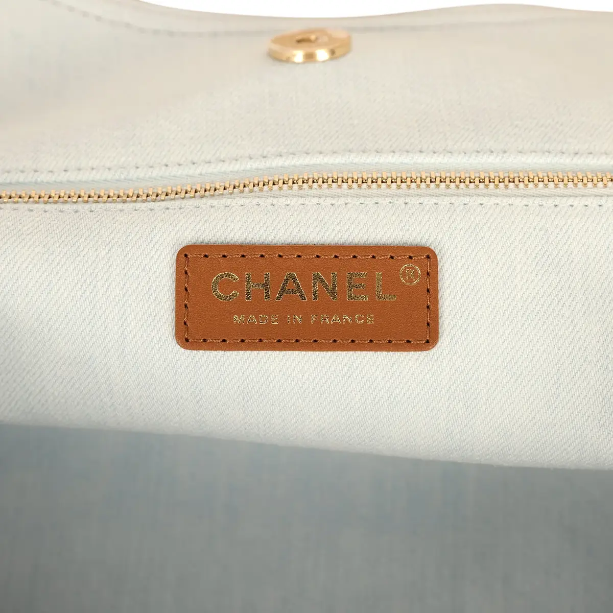 Chanel Chanel Maxi Coco Beach Cambon Hobo Bag Blue Denim and Brown Calfskin Brushed Gold Hardware | Thumbnail 9 Chanel Chanel Maxi Coco Beach Cambon Hobo Bag Blue Denim and Brown Calfskin Brushed Gold Hardware | Thumbnail 9