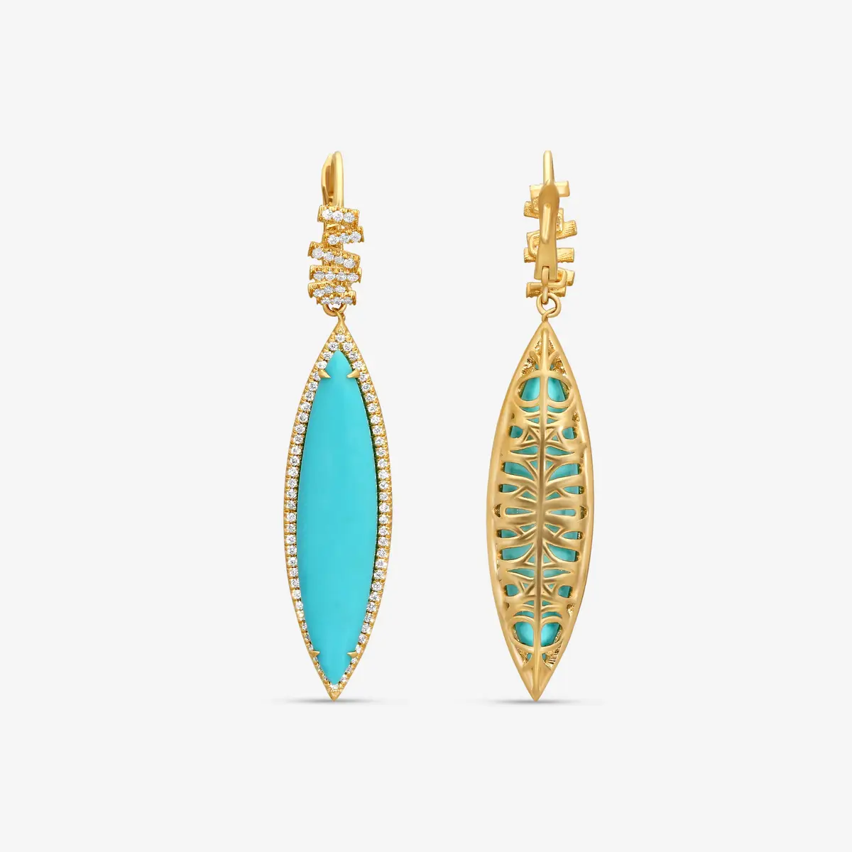 Suzanne Kalan Suzanne Kalan 18K Yellow Gold Turquoise Drop Earrings by The Solist | Thumbnail 4 Suzanne Kalan Suzanne Kalan 18K Yellow Gold Turquoise Drop Earrings by The Solist | Thumbnail 4