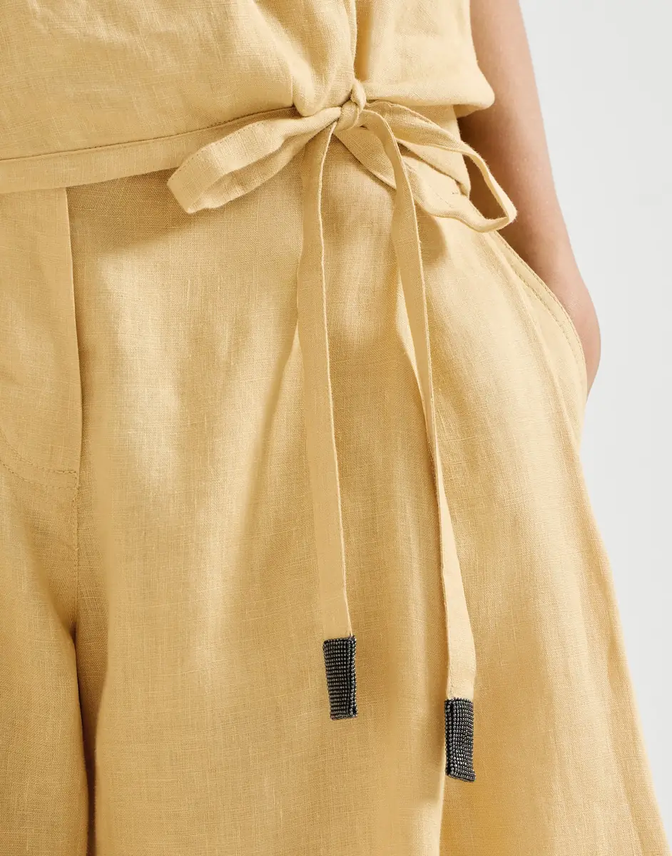 Brunello Cucinelli Linen wrap effect vest with monili | Thumbnail 3