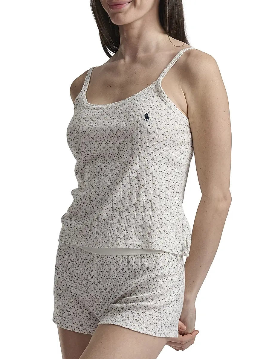 Polo Ralph Lauren Women's Polo Pointelle Tank Boxer Pajamas | Thumbnail 3 Polo Ralph Lauren Women's Polo Pointelle Tank Boxer Pajamas | Thumbnail 3