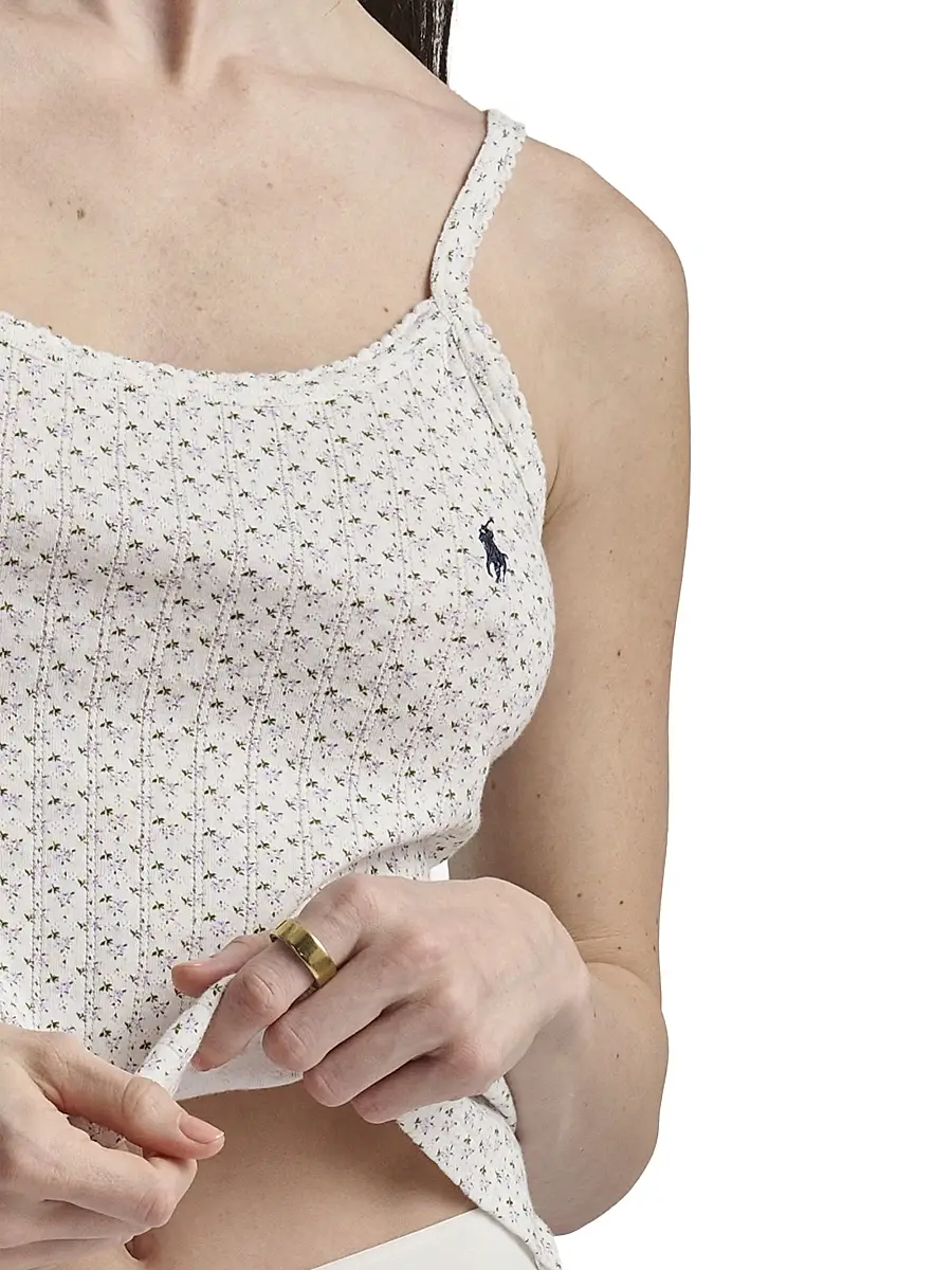 Polo Ralph Lauren Women's Polo Pointelle Tank Boxer Pajamas | Thumbnail 5 Polo Ralph Lauren Women's Polo Pointelle Tank Boxer Pajamas | Thumbnail 5